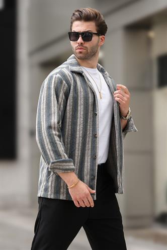 Haki Desenli Cepli Erkek Polar Gömlek E6757