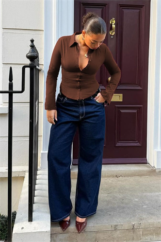 Kahverengi Vücuda Oturan Slim Fit Kadın Gömlek MG2659