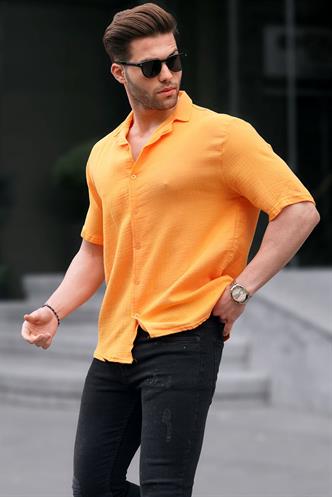 Sarı Kısa Kollu Erkek Gömlek 6706