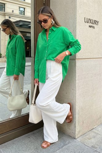 Mad Girls Oversize Green Shirt MG1369
