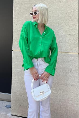 Mad Girls Oversize Green Shirt MG1369