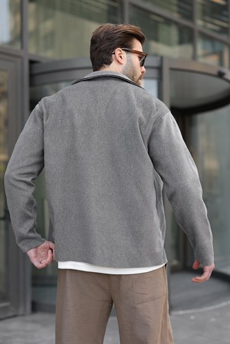 Antrasit Cepli Basic Erkek Polar Gömlek E6764