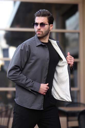 Antrasit İçi Polarlı Erkek Gömlek E6759