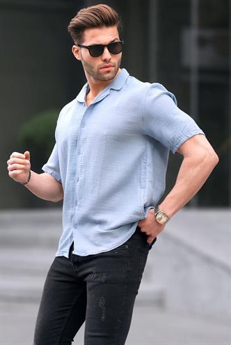 İndigo Kısa Kollu Erkek Gömlek 6706