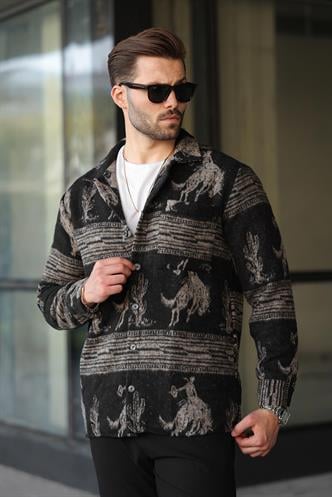 Bej Desenli Oduncu Erkek Gömlek 6727