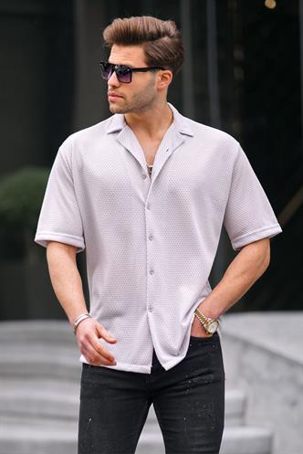 Gri Kısa Kollu Erkek Gömlek 6728