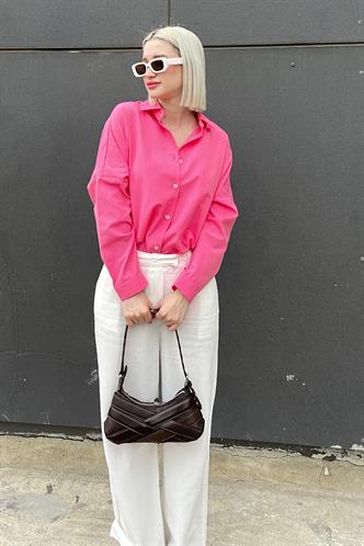 Mad Girls Fuşya Oversize Gömlek MG1369