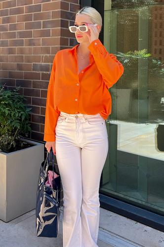 Mad Girls Oversize Orange Shirt MG1369