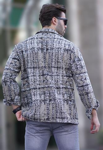 Bej Desenli Oduncu Erkek Gömlek 6749