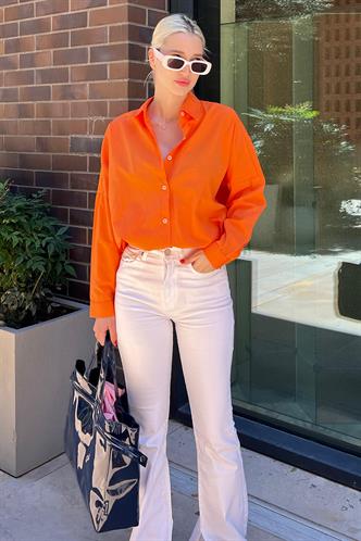 Mad Girls Oversize Orange Shirt MG1369