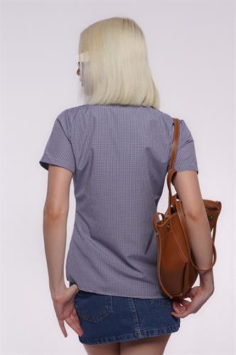 Saks Pötikareli Kadın Gömlek Mg2359