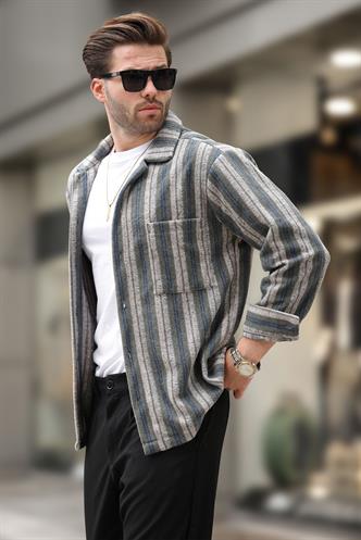 Haki Desenli Cepli Erkek Polar Gömlek E6757