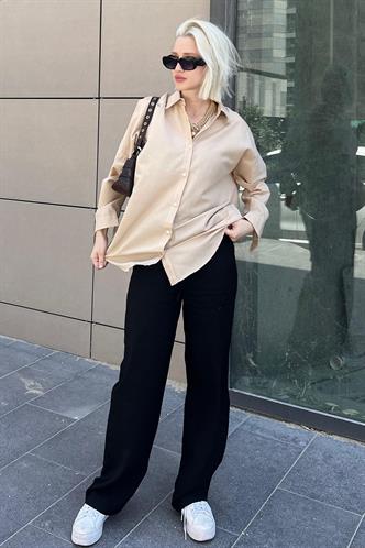 Mad Girls Oversize Beige Shirt MG1369