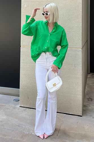 Mad Girls Oversize Green Shirt MG1369