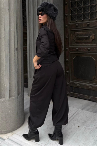 Siyah  Vücuda Oturan Slim Fit Kadın Gömlek MG2659