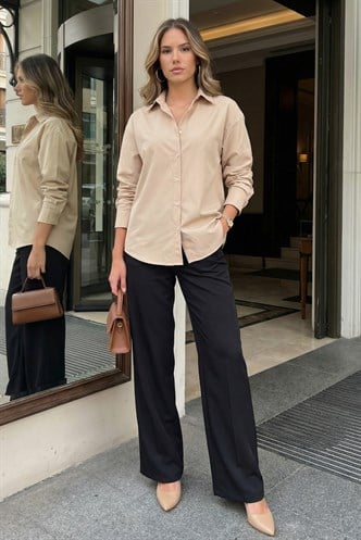 Mad Girls Oversize Beige Shirt MG1369