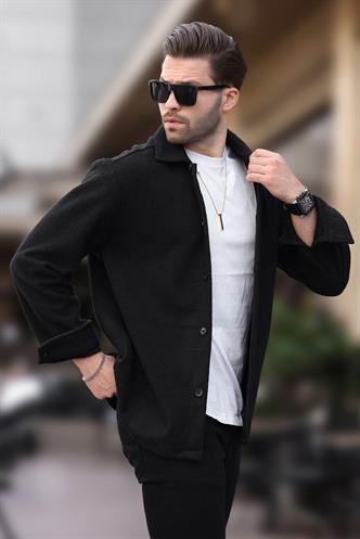 Siyah Düğmeli Erkek Polar Gömlek 6753