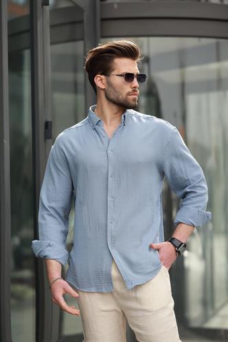 Mavi Basic %100 Pamuklu Uzun Kollu Erkek Gömlek E6761
