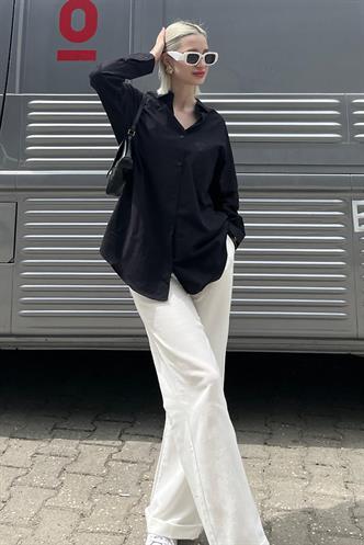 Mad Girls Oversize Black Shirt MG1369