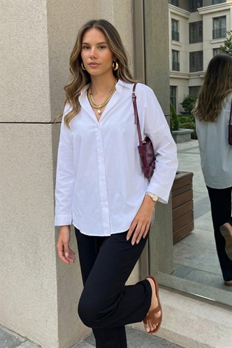 Mad Girls Oversize White Shirt MG1369