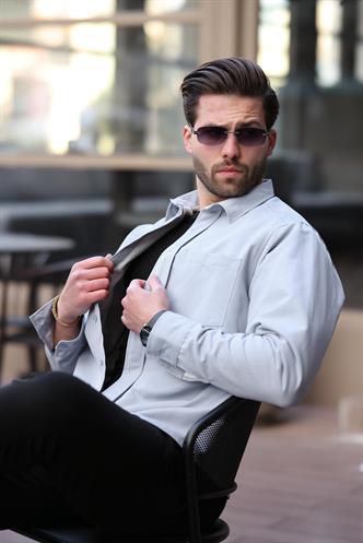 İndigo İçi Polarlı Erkek Gömlek E6759