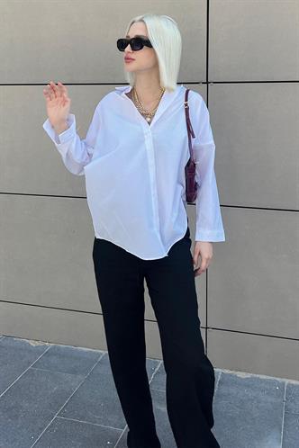 Mad Girls Oversize White Shirt MG1369