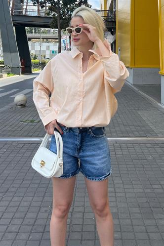 Yellow Striped Over Fit Shirt MG1525
