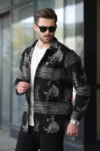 Bej Desenli Oduncu Erkek Gömlek 6727