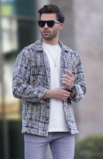 Bej Desenli Oduncu Erkek Gömlek 6749