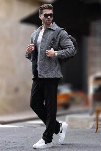 Siyah Desenli Cepli Erkek Ceket Gömlek 6756