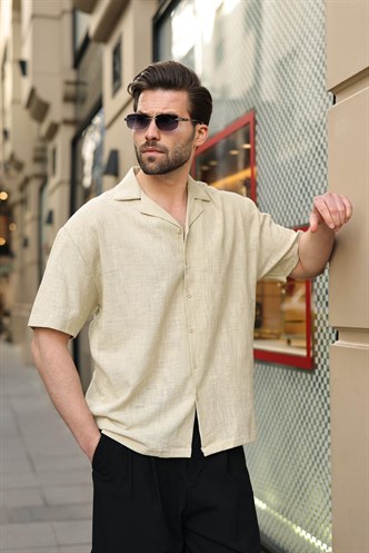 Mint Yeşili %100 Pamuklu Rahat Kesim Erkek Gömlek E6773