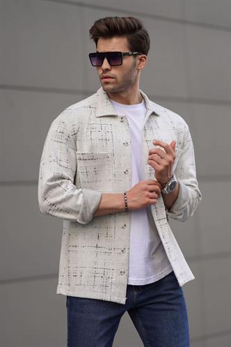 Gri Desenli Regular Fit Erkek Gömlek 6722