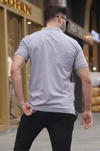 Gri Erkek Polo Yaka Tişört 6077