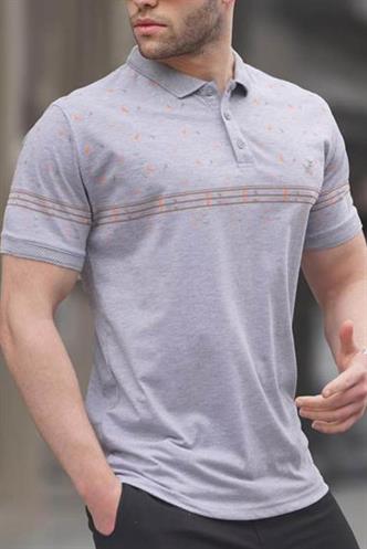 Gri Erkek Polo Yaka Tişört 6077