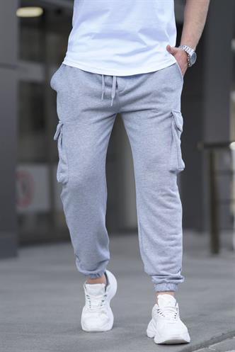 Gri Paçası Lastikli Kargo Cep Erkek Eşofman Altı 6514