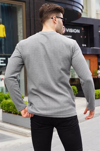 Gray Basic Sweater 6007