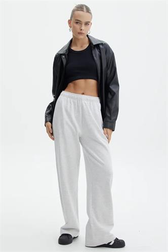 Bej Wide Leg Basic Eşofman Altı MG1916