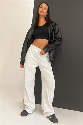 Bej Wide Leg Basic Eşofman Altı MG1916