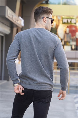 Marl Gray Striped Knitwear Sweater 5961