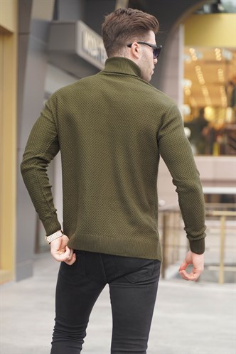 Khaki Turtleneck Sweater 5989