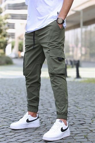 Men Khaki Cargo Trousers 5461
