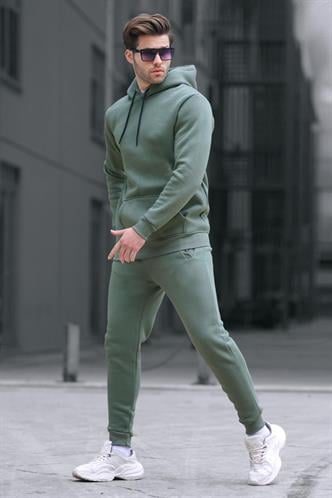 Haki Yeşili Kapşonlu Basic Eşofman Takımı 5905