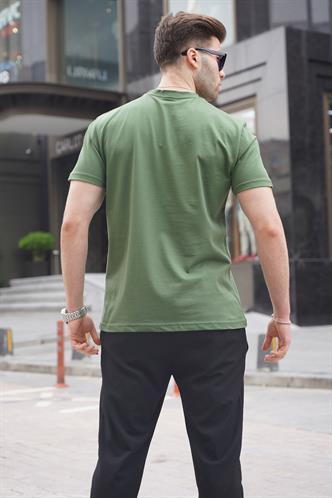 Haki Yeşili Regular Fit Basic Erkek Tişört 6131