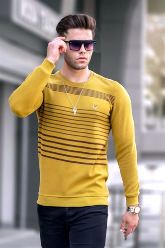 Mustard Striped Knitwear Sweater 5961
