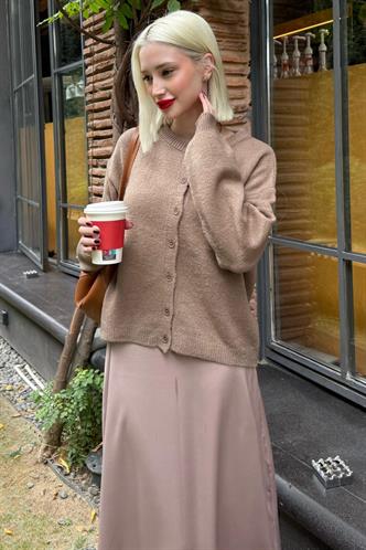 Vizon Rahat Kalıp Düğmeli Triko Kadın Hırka MG2552