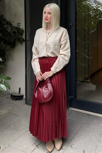 Ekru Rahat Kalıp Düğmeli Triko Kadın Hırka MG2552