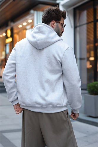 Karmelanj Şardonlu Kapüşonlu Erkek Sweat Hırka E7219