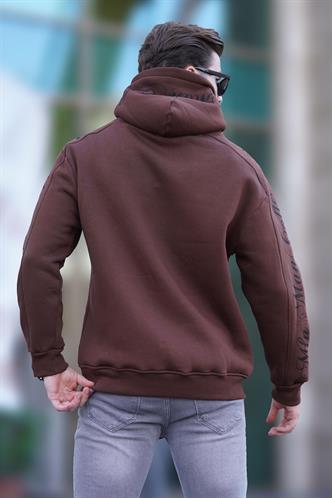 Acı Kahverengi Baskılı Şardonlu Erkek Hırka 7053