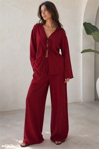 Bordo Önü Bağlamalı Alt Üst Takım Mg2423