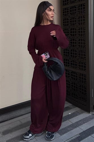 Bordo Oysho Şalvar Takım MG2784
